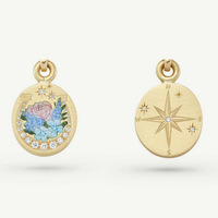 Collier protecteur en acier inoxydable plaqué or 18 carats avec lapin, fleur et trèfle à quatre feuilles peints et colorés – Nouvelle collection tendance