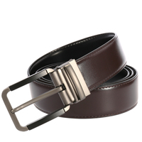Ceinture de luxe réversible pour homme, ceinture de mode à boucle ardillon double face pour affaires LY35-3946-1