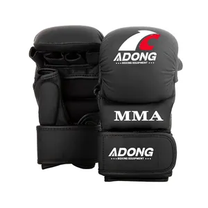 Guantes de MMA de cuero con logotipo personalizado AIDONG para entrenamiento Sparring saco de boxeo guantes de entrenamiento UFC