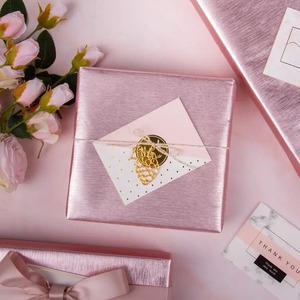 Custom Pink Metallized Gift Packaging <b>Paper</b> Double-Sided Coated Eco-Friendly Recyclable Craft Material Digital Printing for Gift - Product Image 3