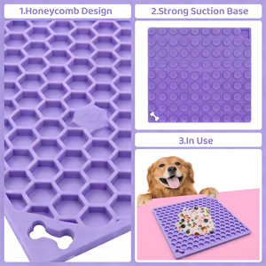 Tapis à lécher pour chien en silicone Bol à alimentation lente pour animaux de compagnie Chat Antidérapant Bol à nourriture de qualité alimentaire Produits écologiques pour animaux de compagnie - Product Image 2