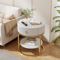 Table basse moderne en métal rond avec plateau en verre, table d'appoint simple pour salon, facile à nettoyer