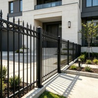 Panneaux de clôture décoratifs élégants pour entrée de quartier, en acier tubulaire, à piquets verticaux, style clôture à piquets pressés, pour clôtures ornementales et garde-corps