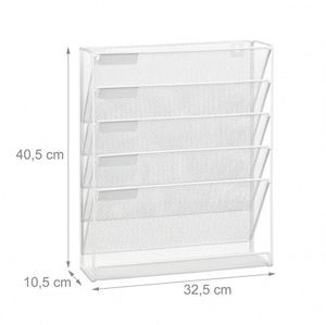 5 Tier Wall <b>File</b> Holder Mesh Hanging Folder Organizer Vertical Wall Mounted Mail Organizer for Office Home Cubicle - Product Image 5
