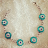 Pulsera de Plata de Ley 925 con Ojo Turco y Esmalte Multicolor, Pulsera con Ojo Turco Turco con Circonitas Pavé, Joyería Fina, Personalizada OEM ODM
