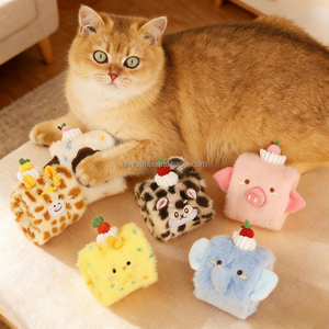 Mainan Hewan Peliharaan Lucu Bentuk Swiss Roll dari Bahan Plush Lembut untuk Anjing dan Kucing dengan Kertas Berkerut - Product Image 1