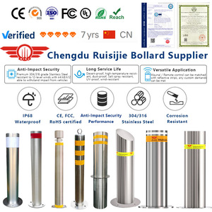 Columna Metálica <span class=keywords><strong>de</strong></span> Seguridad Vial, Poste <span class=keywords><strong>de</strong></span> Barrera Reflectante <span class=keywords><strong>de</strong></span> Advertencia Fija, Bolardo <span class=keywords><strong>de</strong></span> Acero Inoxidable para Estacionamiento - Product Image 1