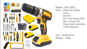 Nouvelle trousse à outils multifonctionnelle pour la maison, ensemble de perceuse sans fil, kit d'outils pour le travail du bois, perceuse sans fil au lithium 21V - Product Image 2
