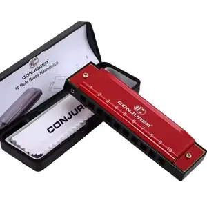 Conjurer Exquisite 10 Hole Diatonic Harmonica About Key Of C For Kids And Adult Beginners Blues Harps