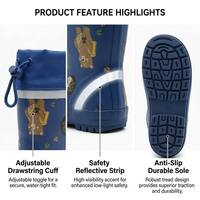 Bottes de pluie pour enfants toutes saisons, en caoutchouc naturel, avec cordon de serrage, hauteur personnalisable, écologiques