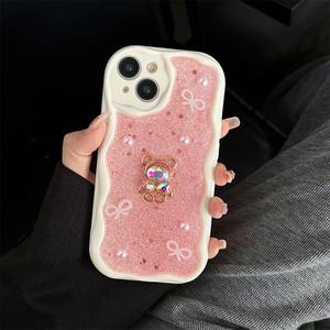 Funda <span class=keywords><strong>para</strong></span> Teléfono con Lazo de Lentejuelas, Brillantina y Pedrería <span class=keywords><strong>para</strong></span> <span class=keywords><strong>iPhone</strong></span> 17 Pro Max 15 <span class=keywords><strong>Plus</strong></span> 14 13 12 11 16 - Product Image 4