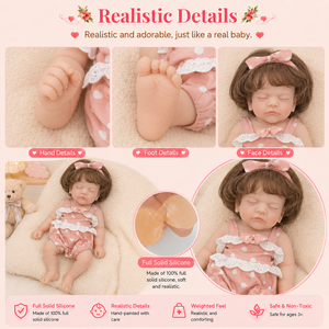 BAkwbwBY Muñeca Bebé Reborn Personalizable de Silicona Sólida de 12 Pulgadas, Suave, con Vestido y Set de Regalo para Niños de 3+ Años, Regalo Perfecto - Product Image 3