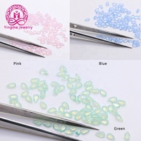 Yingma bijoux verre synthétique pierre précieuse 3x5mm forme de poire lâche blanc bleu vert rose opale verre gemmes