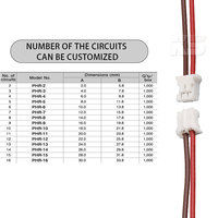 Kabel JST PH2.0 1.0 UL1007 2P 1.25mm 22AWG Crimped 2mm 2pin Connector dengan Kabel Mini Micro 2 Wire Cable Assembly PHR-2
