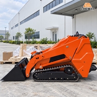 Loader Skid Steer Diesel Bersertifikasi CE LOGWAY Kapasitas Bucket 0.16m Mesin Kubota Motor Penggerak Multiguna untuk Ukuran Kecil