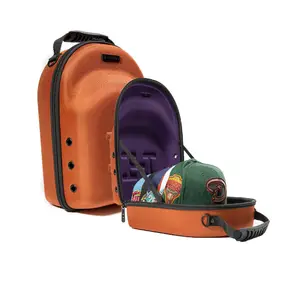여행 모자 캐리어 케이스: 조정 가능한 어깨 스트랩 모자 주최자 케이스 홀더 가방 6 야구 용 하드 모자 가방 캐리어