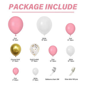 Kit d'arche de ballons en gros pour décoration de mariage en plein air, fête d'<span class=keywords><strong>anniversaire</strong></span>, ballons en latex <span class=keywords><strong>rose</strong></span>, blanc, or chromé de 5, 12, 18 pouces, <span class=keywords><strong>guirlande</strong></span> de ballons - Product Image 3
