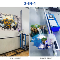 Printer UV Dinding dan Lantai Otomatis 2 in 1 Dengan Dua Printhead DX10 Satu Klik untuk Lukisan Mural Dinding dan Lantai