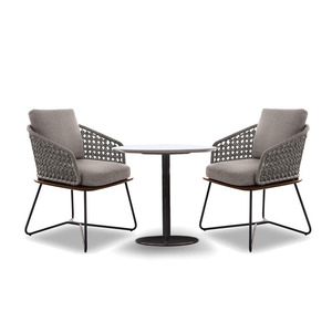Conjunto de Comedor para Exteriores, Sofá de Ratán y Teca Impermeable, Muebles Minimalistas para Sala de Estar, Patio, Balcón, Jardín, Protección Solar - Product Image 3