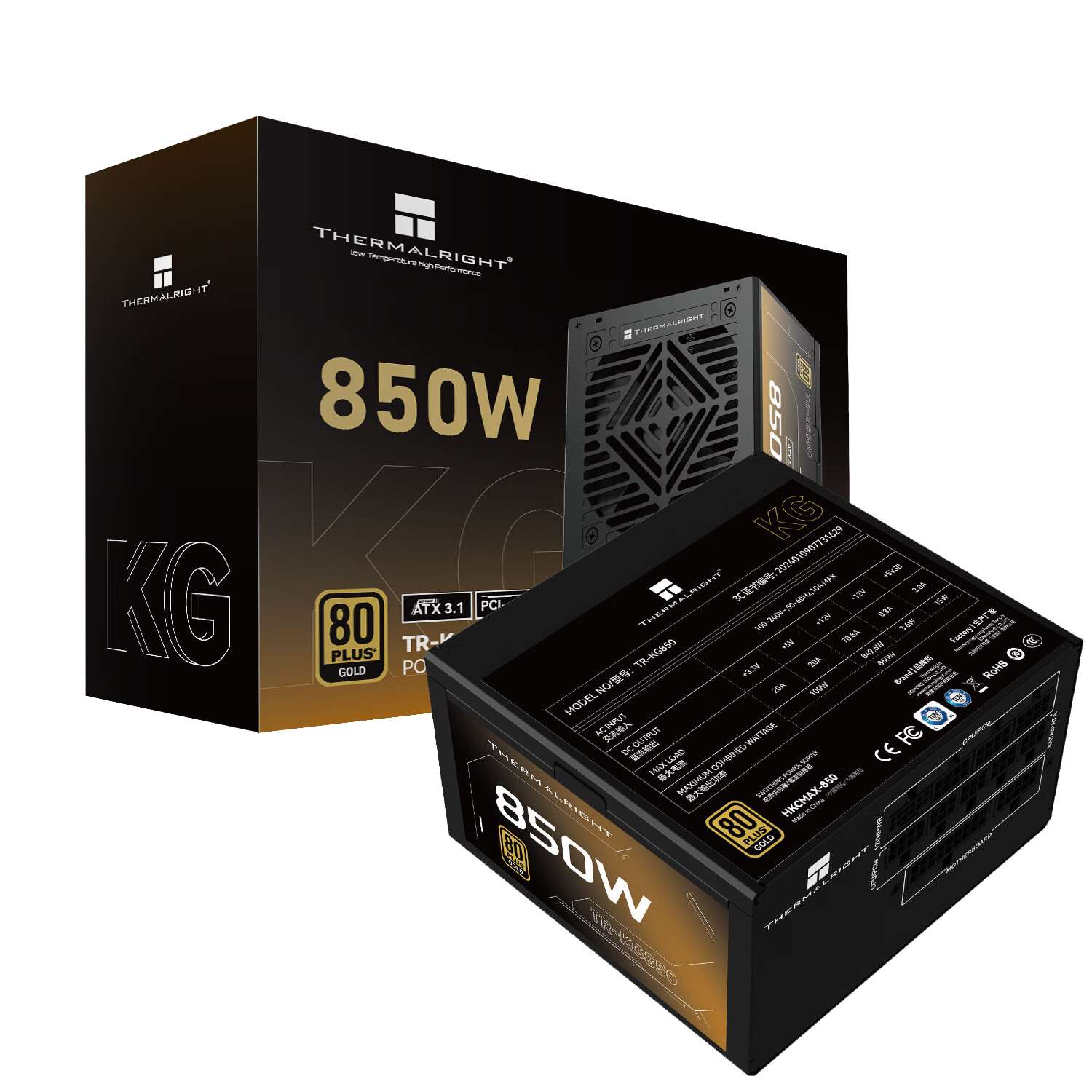 Thermalright TR-KG850 850W ATX3.1 Gold PC Power Supply - Reliable