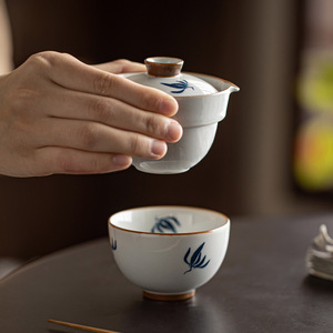 Hand-Painted Ceramic Travel <b>Tea</b> <b>Set</b> One Pot One <b>Cup</b> Traditional Chinese Style Portable Outdoor Brewing <b>Set</b> - Product Image 2