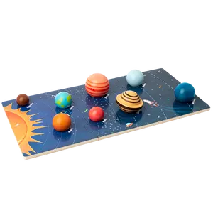 Fabrika satış çocuk erkek kız hediyeler için çeşitli oyun eğitim öğrenme 8 gezegen güneş sistemi ahşap gezegen