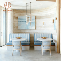 Ensemble table et chaises de restaurant en marbre, banquette, mobilier de salon pour café