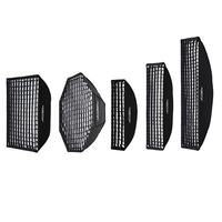 Godox 60*90cm 35*160cm 35*140cm 30*120cm Boîte à lumière photo pour flash de studio, monture Bowens, type strip, avec grille nid d'abeille