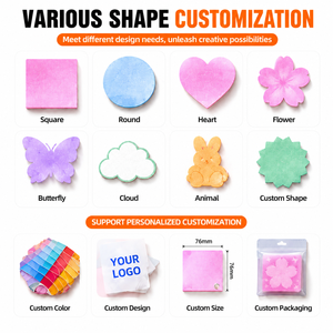 กระดาษโน้ตแบบมีกาวในตัวลายการ์ตูนดอกไม้สีพาสเทล  แผ่นบันทึกข้อความกาวเหนียวแน่น สำหรับโรงเรียน สำนักงาน และเครื่องเขียนประจำวัน - Product Image 4