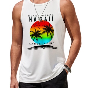Débardeurs décontractés pour hommes à motif palmier, séchage rapide, pour la plage et les vacances d'été – Vente en gros - Product Image 3
