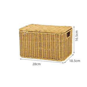 Nhựa mây lưu trữ đồ chơi hộp dệt handmade <span class=keywords><strong>wicker</strong></span> giỏ Organiser PP mây giặt giỏ giặt cản trở cho phòng tắm - Product Image 4