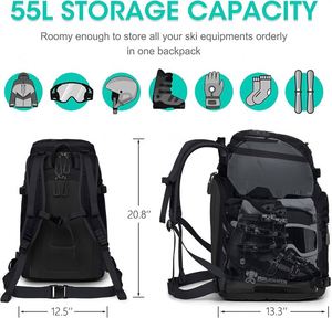 Échantillon gratuit : Sac à dos imperméable pour casques de ski, sac de transport pour chaussures de ski, sac de voyage pour chaussures de sport de ski en gros - Product Image 4