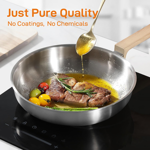 Ensemble de casseroles en acier inoxydable de haute qualité à 3 couches avec couvercles en verre, adaptées aux cuisinières à gaz et à induction, en acier inoxydable triple couche - Product Image 4