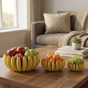 Bananenförmige Pflanzenmuster-Aufbewahrungsbox aus PLA-Material, Obstschale, 3D-personalisiertes, hochwertiges Design, moderne Kunst, 3D-Druckservice - Product Image 3