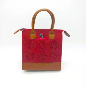 2022 new coming hollow out custom design wool felt fabric big capacity bags women handbags ladies luxury tote bag