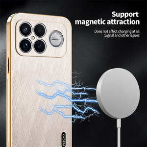 Nouvelle coque de téléphone en cuir uni avec cadre plaqué anti-traces de doigts pour <span class=keywords><strong>Redmi</strong></span> K90 K70 E K80 Pro pour POCO F8 Ultra X6 F7 F8 Pro - Product Image 2