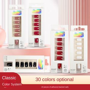 TSZS Fournisseur d'usine, <span class=keywords><strong>ongles</strong></span> courts carrés de couleur unie bon marché, 24 pièces, <span class=keywords><strong>faux</strong></span> <span class=keywords><strong>ongles</strong></span> français <span class=keywords><strong>autocollants</strong></span>, <span class=keywords><strong>ongles</strong></span> artificiels - Product Image 1
