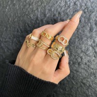 Bague hypoallergénique plaquée or véritable, chiffres romains ajourés, large bande réglable, cadeau pour couple