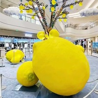 Décoration extérieure personnalisée de grande taille statue en fibre de verre pour fruits sculpture artisanale en résine de fruits à vendre