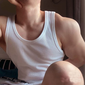 Confezione da 3 Casual da <span class=keywords><strong>uomo</strong></span> <span class=keywords><strong>bianco</strong></span> comoda canotta senza maniche a coste per <span class=keywords><strong>uomo</strong></span> - Product Image 2