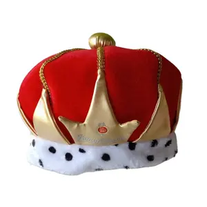 Индивидуальный логотип Хэллоуин карнавальный костюм аксессуары бархатная Корона Королевская корона шляпа для мужчин
