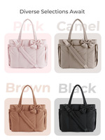 Sac fourre-tout matelassé rembourré en nylon de grande capacité Sac à main imperméable Sac à main souple matelassé pour femmes