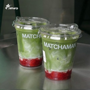 Gobelets en plastique PET jetables en gros pour usine, 12, 14, 16 oz, transparents, pour bubble tea et café glacé, avec logo personnalisable - Product Image 1