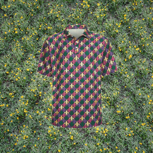 Polo de Manga Corta para Hombre, Diseño Fleur De Lis, Verde, Morado, Rosa, Dorado, Ropa Casual, Estampado Digital, Tejido de Poliéster - Product Image 3