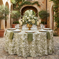 Nappe en polyester, coton et lin à motif végétal, teinte unie, faite à la main, écologique, réutilisable, style moderne pour la maison, vente en gros