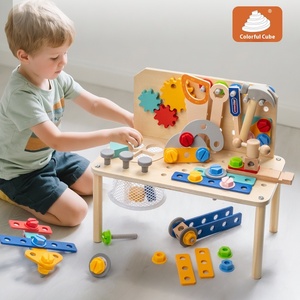 Cassetta degli attrezzi con il dado di simulazione in legno per il cervello creativo, giocattoli educativi divertenti, pensa e impara <span class=keywords><strong>giocando</strong></span> - Product Image 4