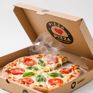 Carton <span class=keywords><strong>de</strong></span> papier jetable biodégradable <span class=keywords><strong>à</strong></span> <span class=keywords><strong>emporter</strong></span> emballage kraft boîte <span class=keywords><strong>à</strong></span> pizza personnalisée en pouces vente en gros - Product Image 1