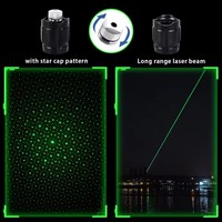 Puntero Láser Rojo y Verde Portátil, Elegante, de Alta Potencia, Enfoque Ajustable, de Aluminio, para Campamento, Juegos con Mascotas