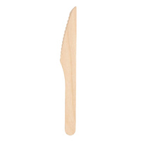 Vaisselle jetable en bois de bouleau de qualité supérieure, emballée individuellement, de qualité alimentaire, alternative aux couverts en métal, pour mariages, événements et traiteurs