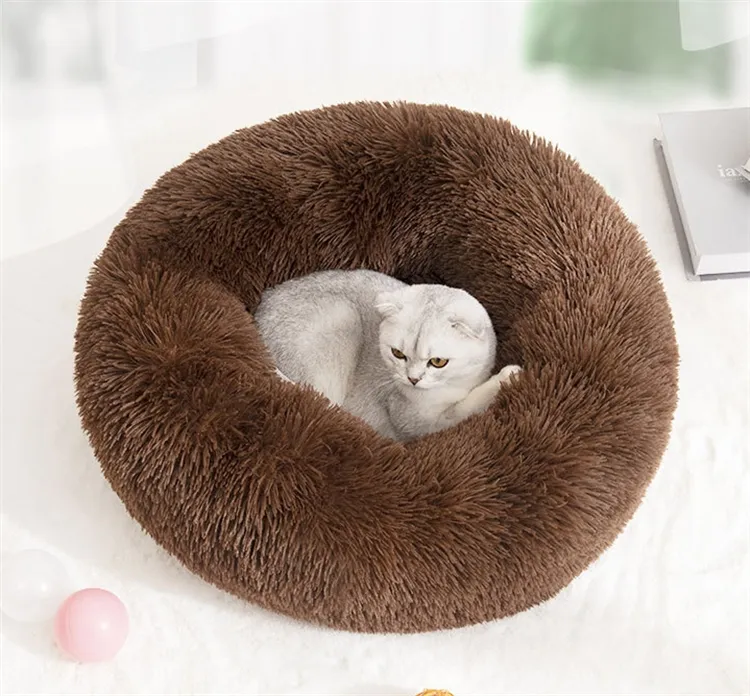犬の巣猫の巣長いぬいぐるみラウンドペットの巣犬のベッド冬の犬のマットペットベッドペット用品卸売
